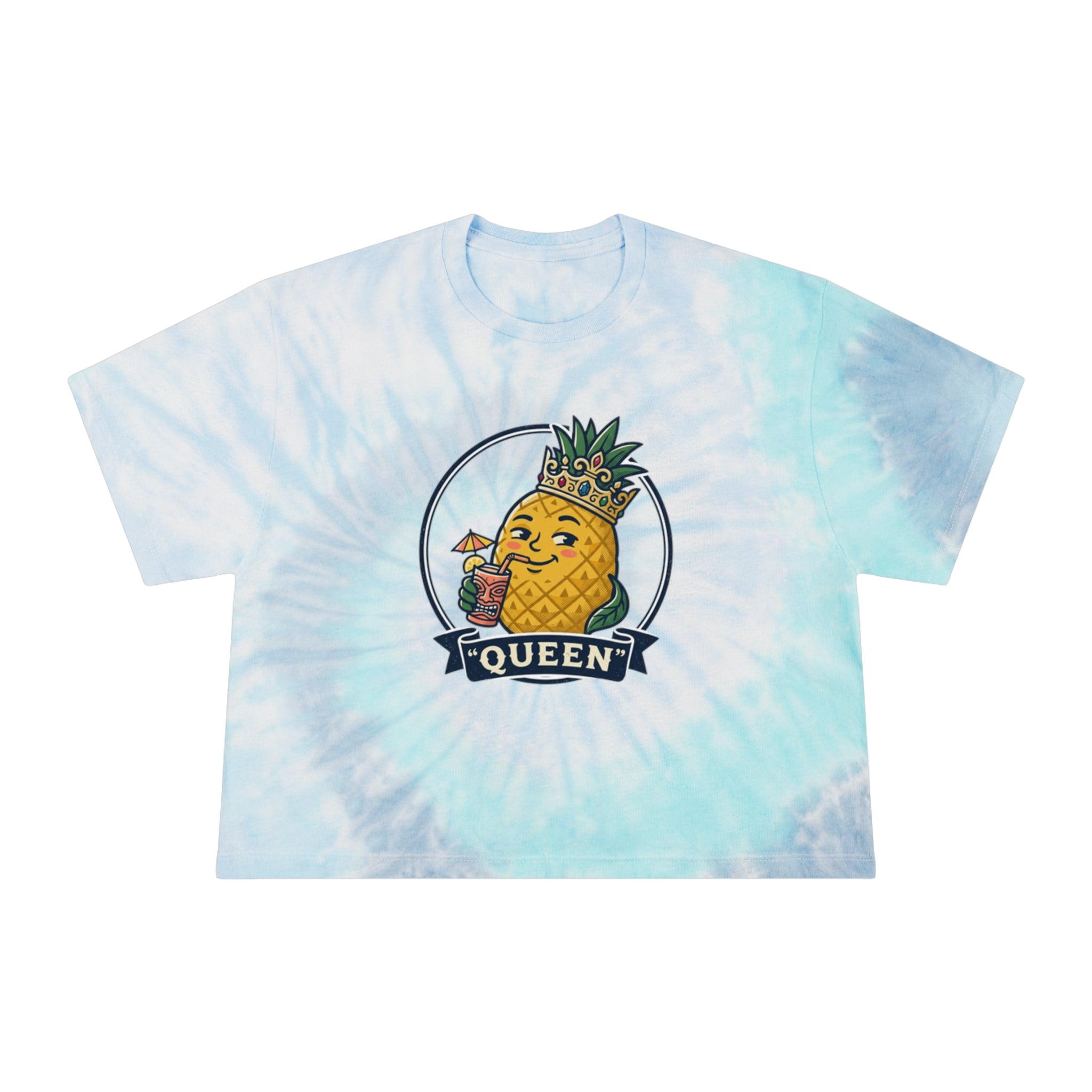 Pineapple Queen Tie-Dye Crop Tee