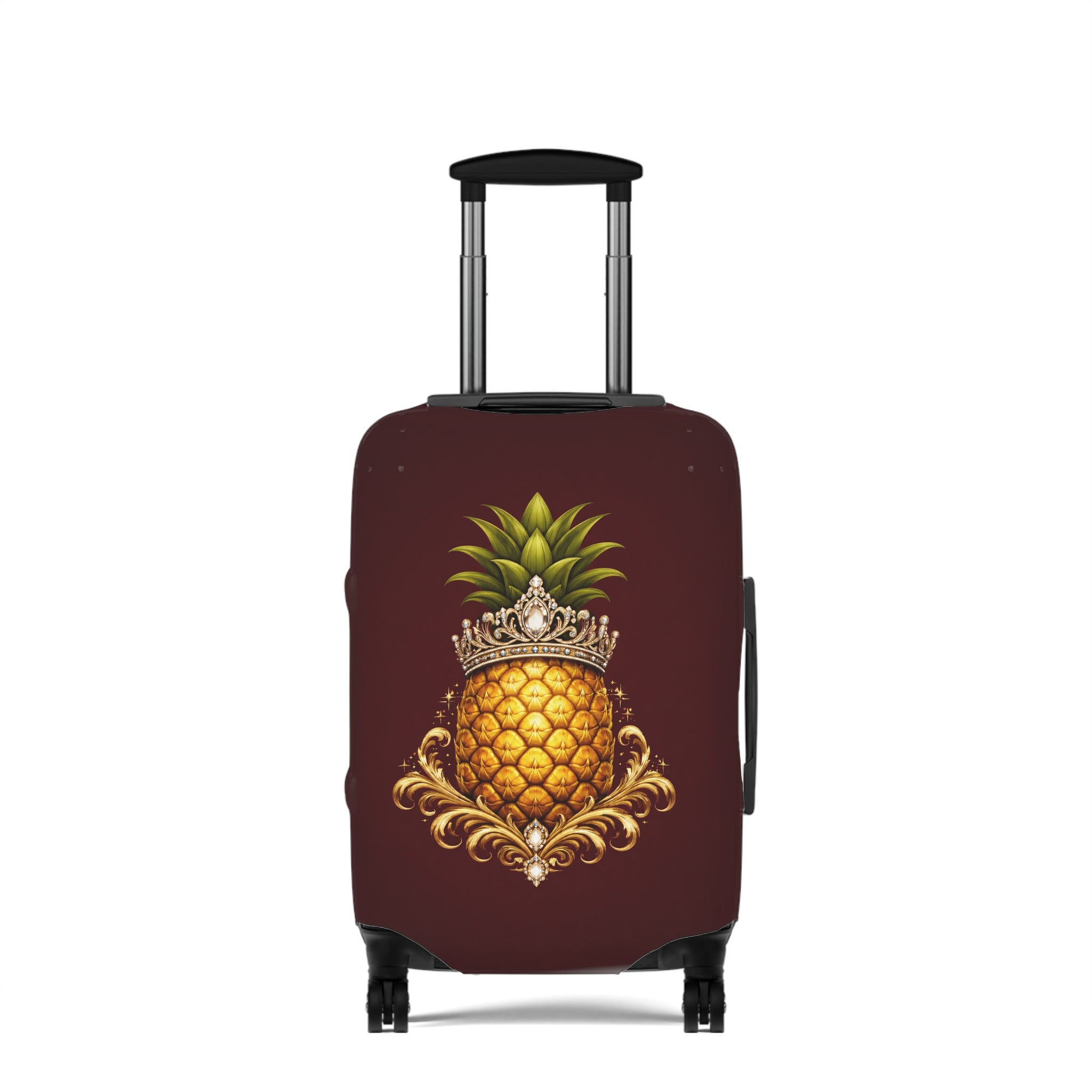 Pineapple Princess Luggage Cover — Tropical Royalty Travel Accessory