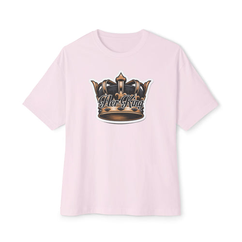 His Queen Tee — Gold Crown Graphic Oversized Boxy Shirt