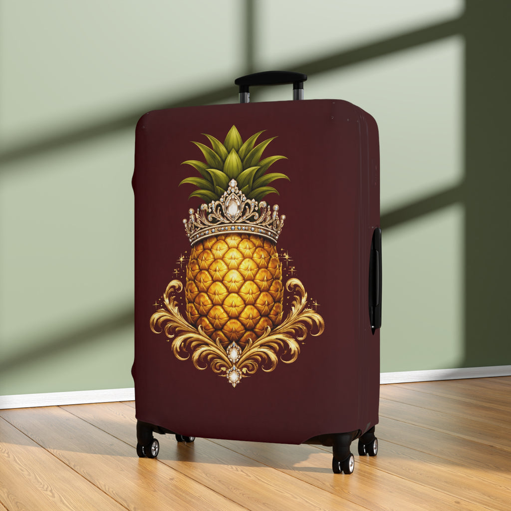 Pineapple Princess Luggage Cover — Tropical Royalty Travel Accessory