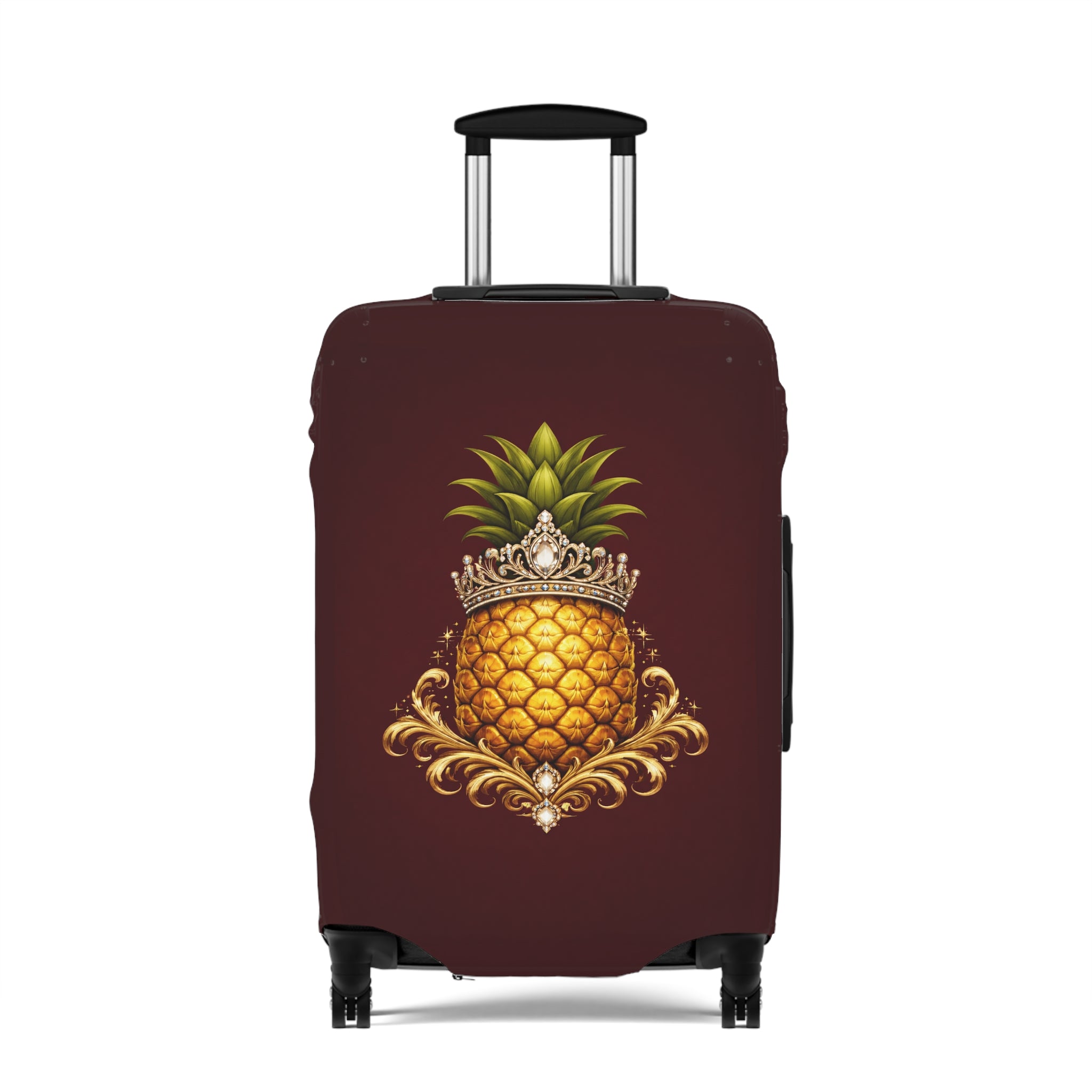 Pineapple Princess Luggage Cover — Tropical Royalty Travel Accessory