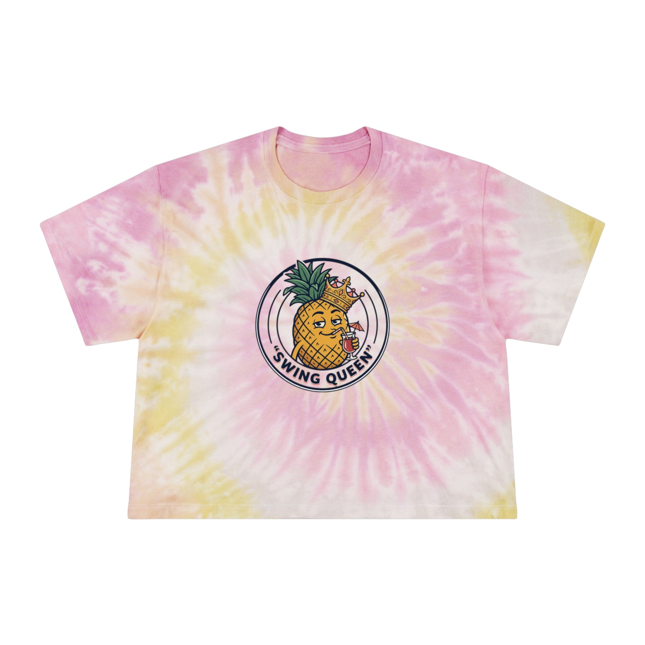 Pineapple Queen Tie-Dye Crop Tee