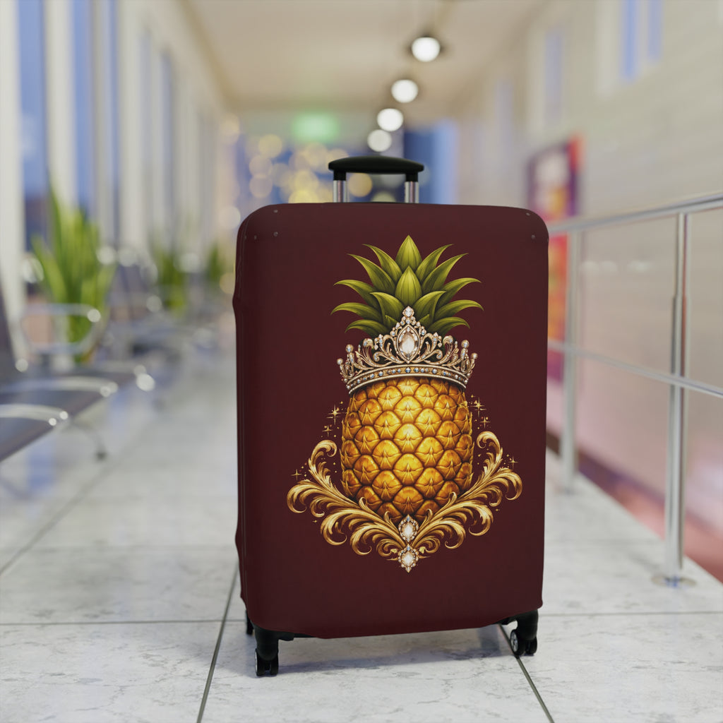 Pineapple Princess Luggage Cover — Tropical Royalty Travel Accessory
