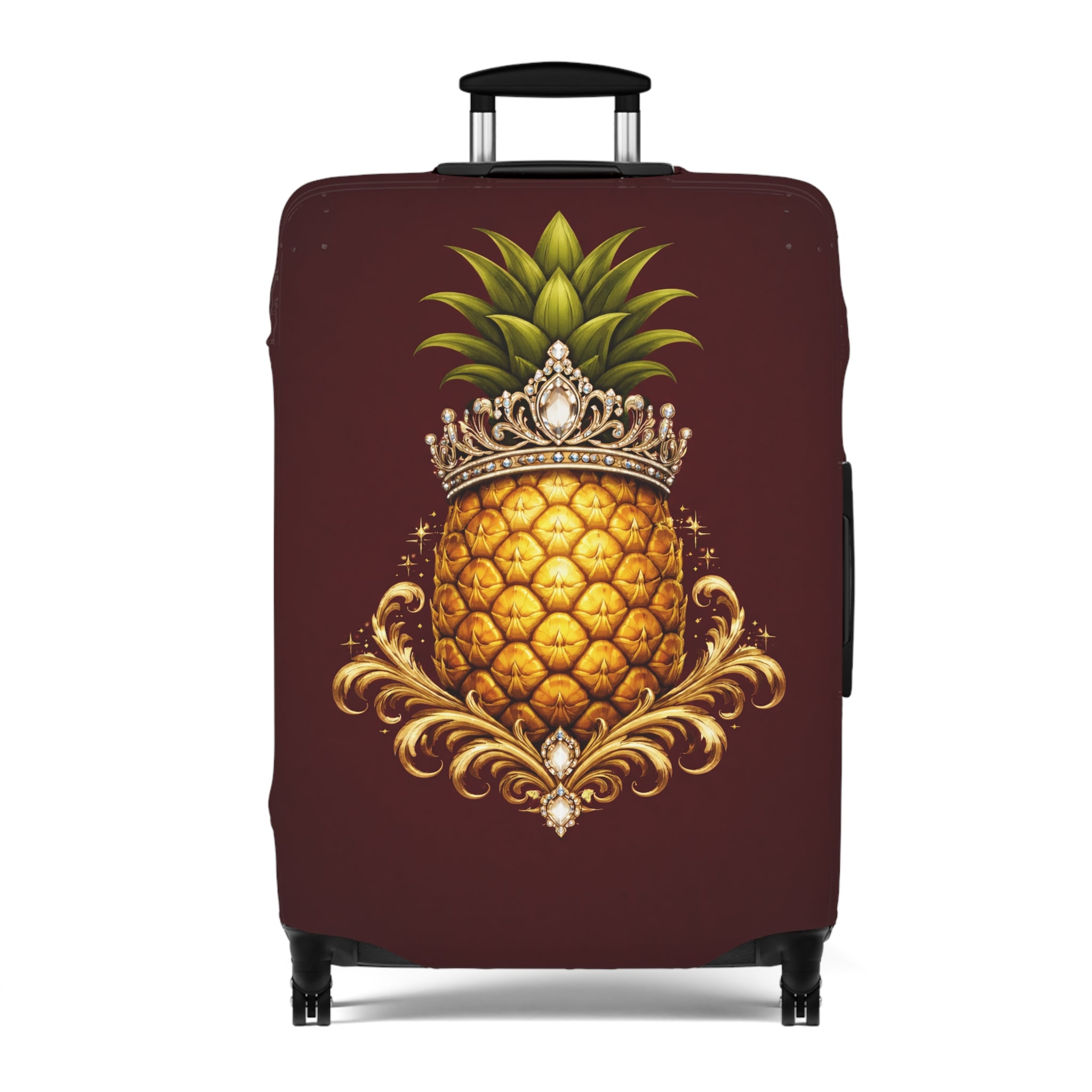 Pineapple Princess Luggage Cover — Tropical Royalty Travel Accessory