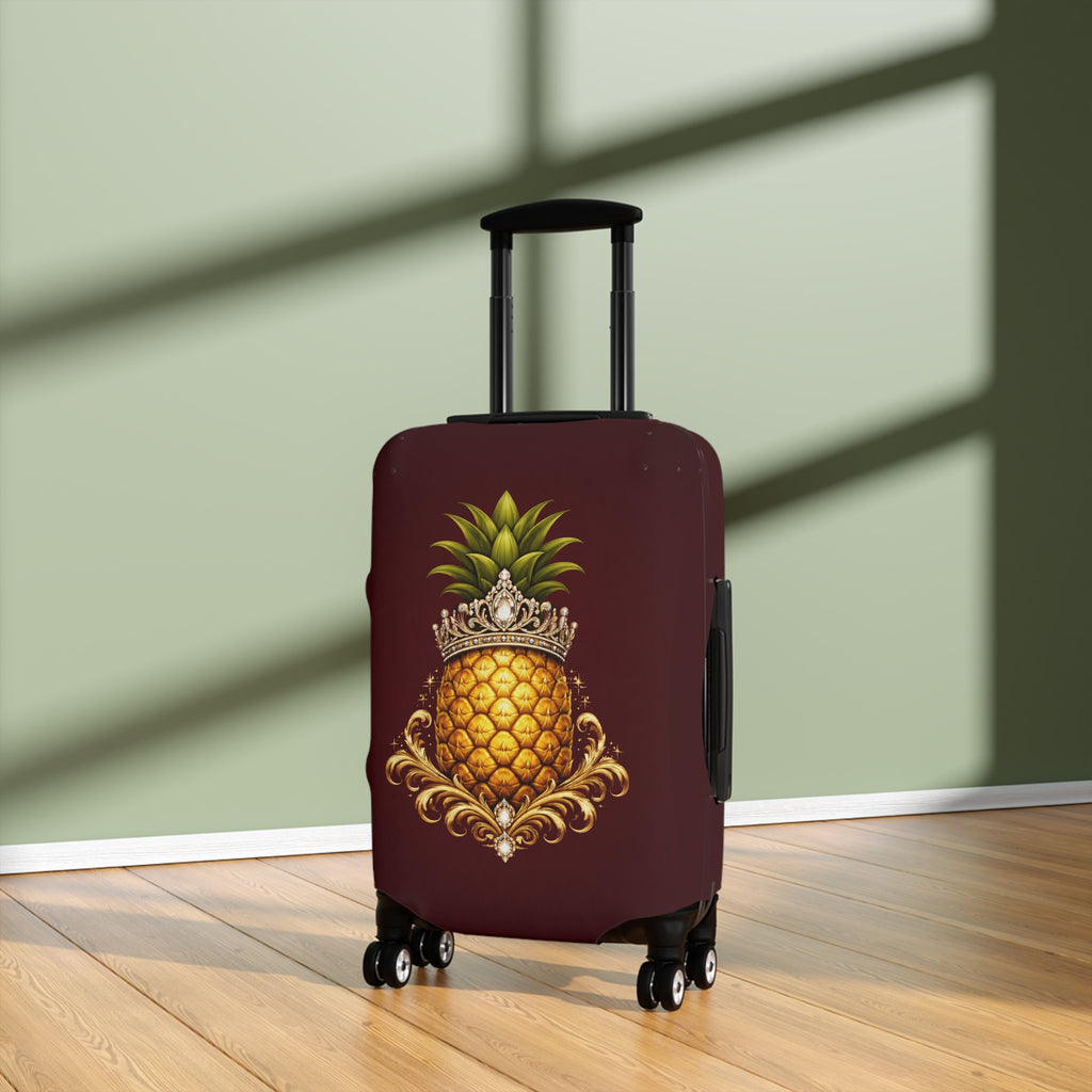 Pineapple Princess Luggage Cover — Tropical Royalty Travel Accessory